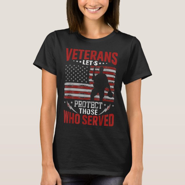 Veteraner skyddar dem som serverade minnesdagen t shirt (Framsida)
