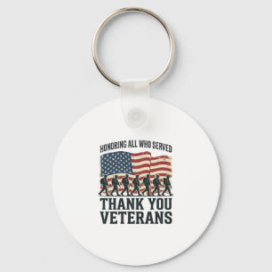 Veteraner Tack Amerikansk Patriotisk Militär Flagg Nyckelring