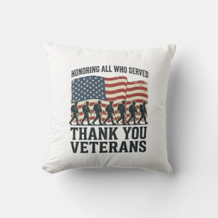 Veteraner Tack Patriotisk Militär Flagg T-Shirt D Kudde