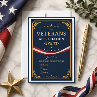 Veteraner Tack | Patriotisk Militärfest Inbjudningar