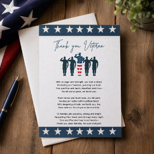 Veteraner Tack Patriotisk Tacksamhet Kort