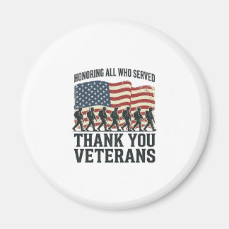 Veteraner Tack Patriottisk Militär Flagg T-Shirt D Magnet