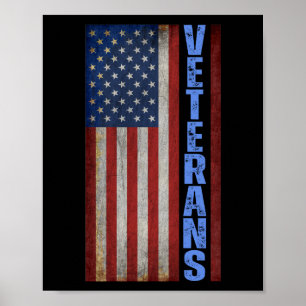 VETERANER USA-FLAGG 4 JULI T-Shirt Poster