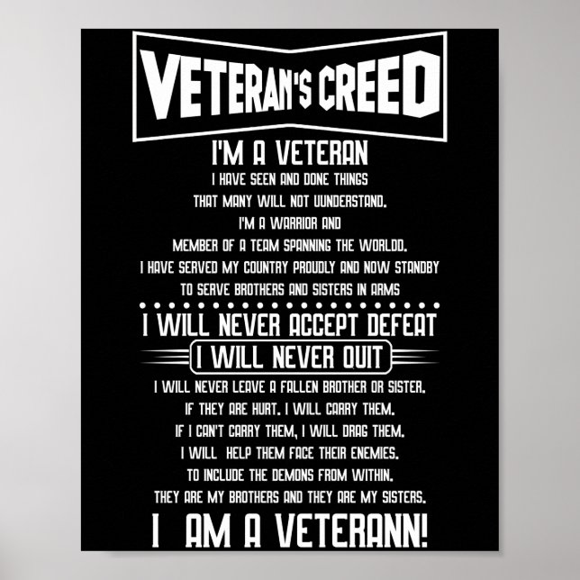 Veteranerna trott att jag är en veteransk militär  poster (Framsidan)