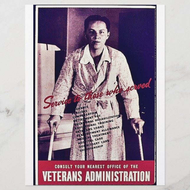 Veteranernas administration reklamblad (Framsidan)