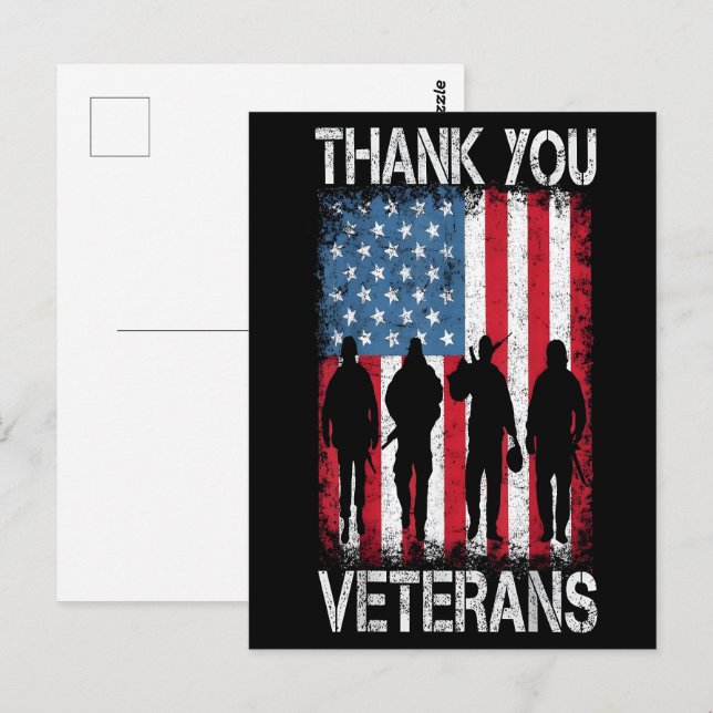 Veteranernas dag 2025: En nations tacksamhet Vykort (Fram/baksida)