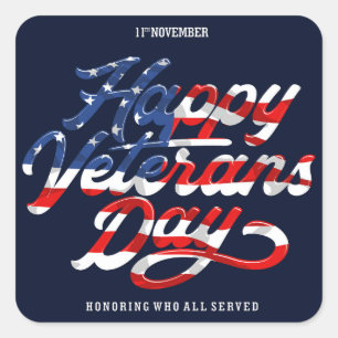 Veteranernas dag fyrkantigt klistermärke