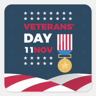 Veteranernas dag - hedra alla som tjänstgjorde fyrkantigt klistermärke