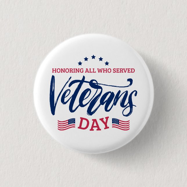 Veteranernas dag - hedra alla som tjänstgjorde knapp (Framsida)