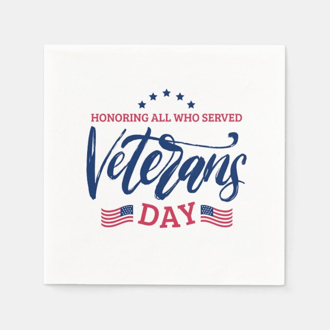 Veteranernas dag - hedra alla som tjänstgjorde pappersservett (Framsidan)