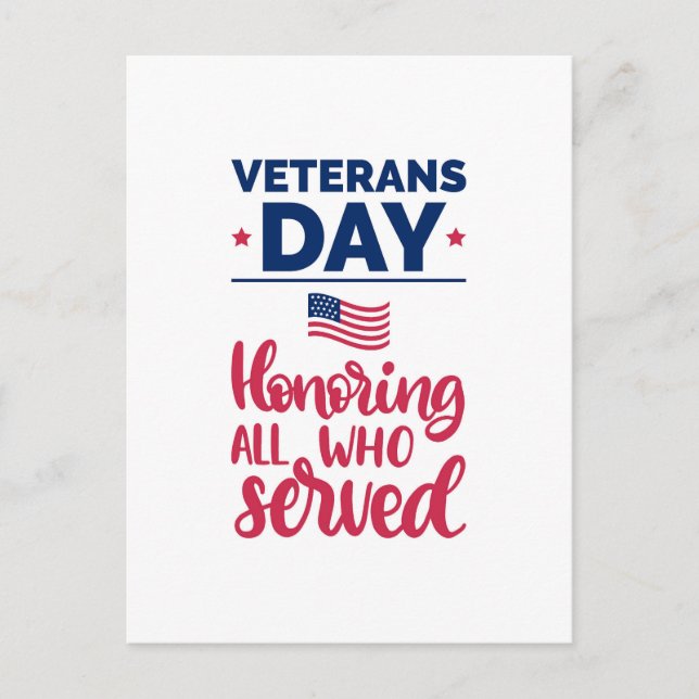 Veteranernas dag helg vykort (Framsida)