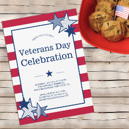 Veteranernas dag i Stars och stripes, fetstil, pat Inbjudningar