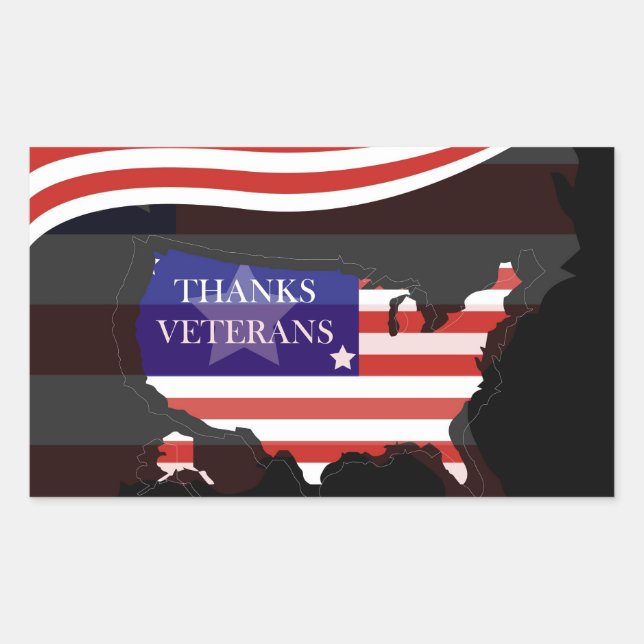 Veteranernas dag rektangulärt klistermärke (Framsida)