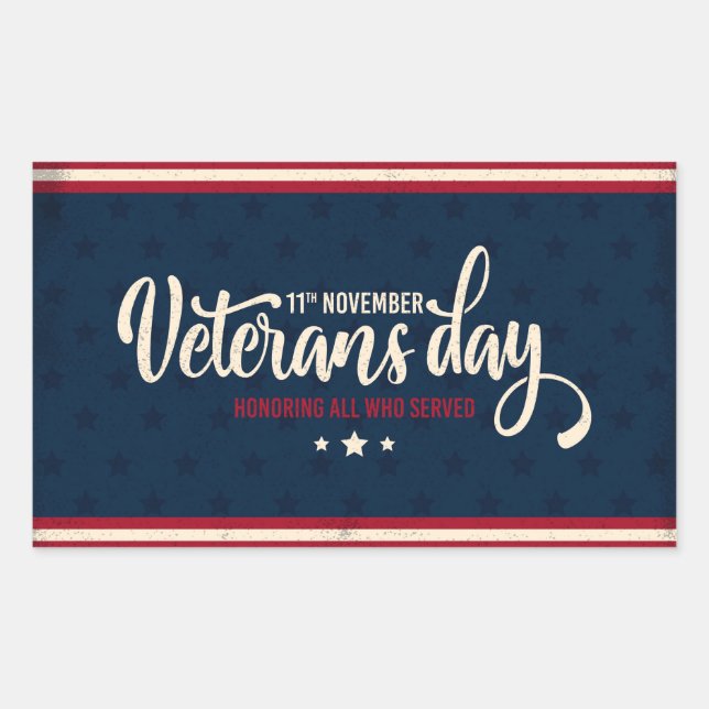 Veteranernas dag rektangulärt klistermärke (Framsida)