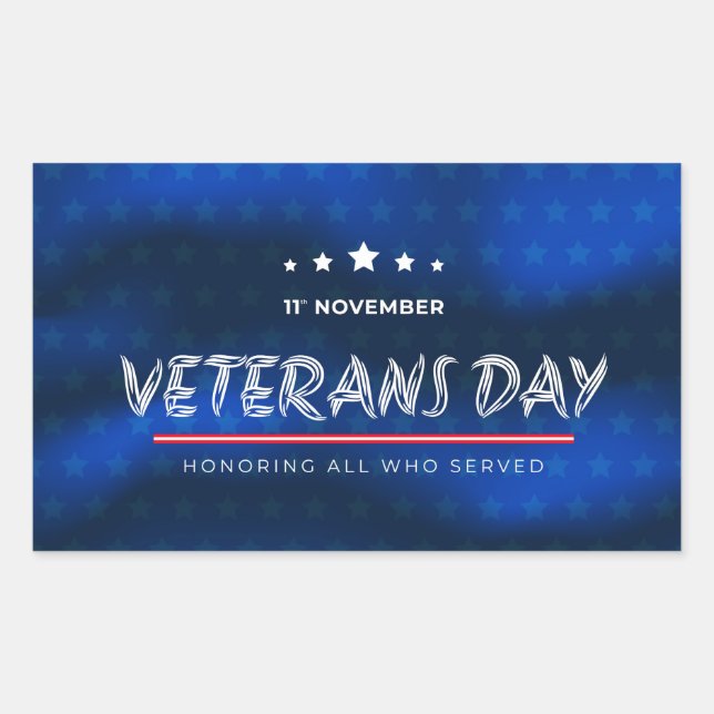 Veteranernas dag rektangulärt klistermärke (Framsida)