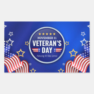 Veteranernas dag rektangulärt klistermärke