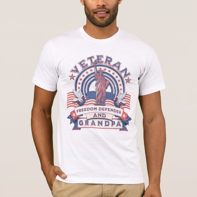 Veteranernas frihetskämpe och farfar t shirt (Framsida)