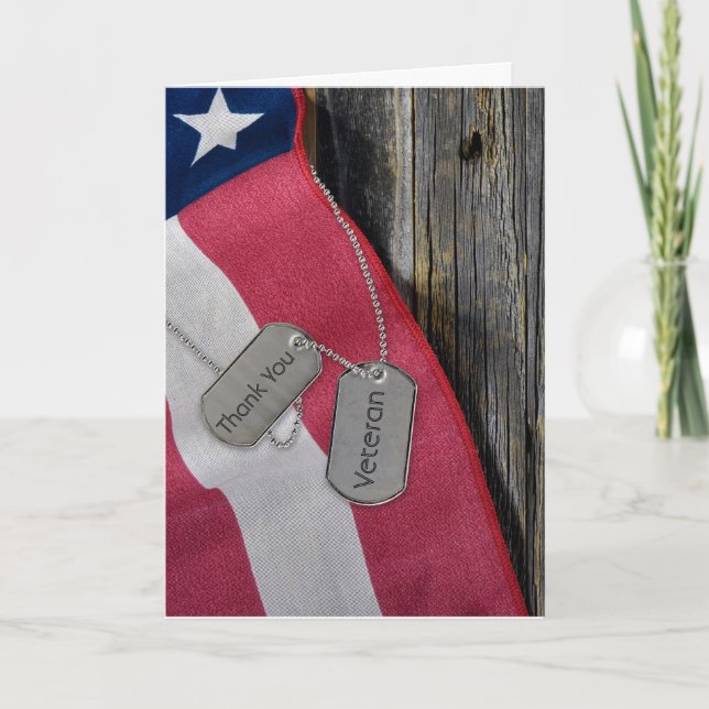 Veteranernas hundbrickor på flagga kort (Framsida)