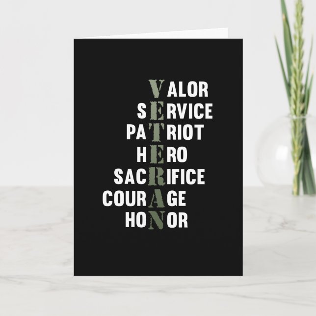 Veteranfakta Glad Veterans Day Stöd Grafik Kort (Framsida)