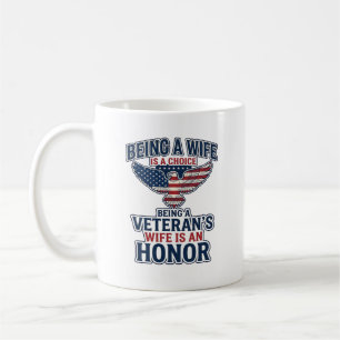 Veteranfrus heder patriotiska örn skjorta kaffemugg