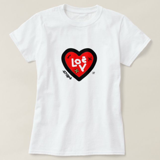 Veteranhjärta (kärlek) tee (Design framsida)