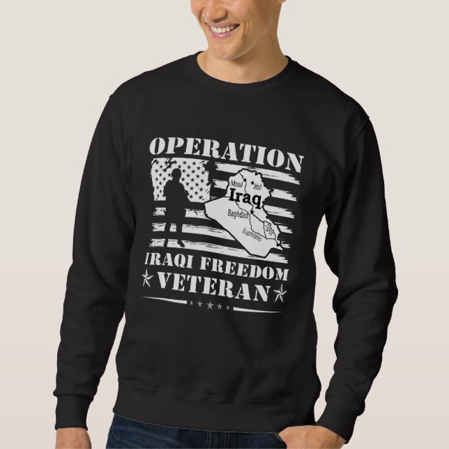 Veteranoperationen Iraks frihet om den bekämpar os Lång Ärmad Tröja (Framsida)