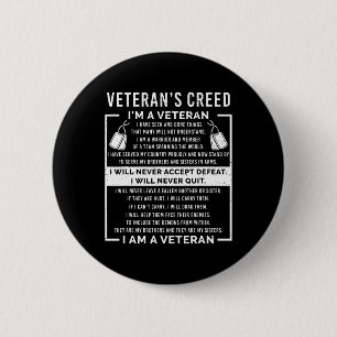 Veteran's Creed Patriotkrig Usa-ed Edsbabbe Knapp