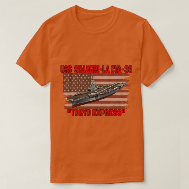 Veterans Day Aircraft rier USS ShangriLa CVA38 Kri T Shirt (Design framsida)