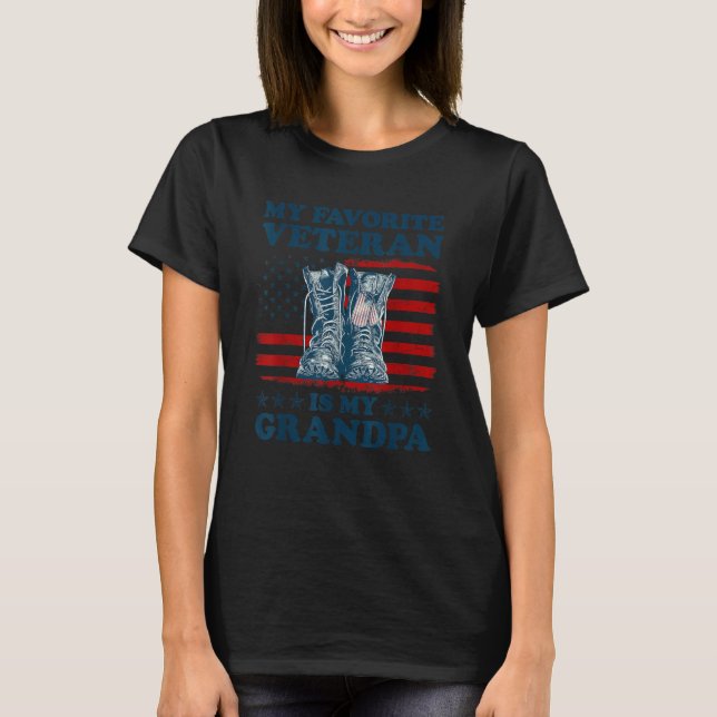 Veterans Day American Flag My Favorite Veteran Is  T Shirt (Framsida)