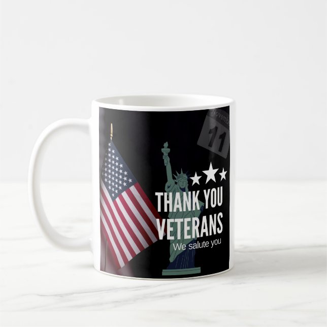 veterans day appreciation - thank you veterans  kaffemugg (Vänster)