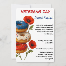 Veterans Day | Donut Social Celebration Inbjudningar