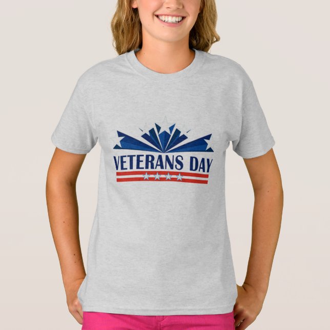 Veterans Day Girl T Shirt (Framsida)