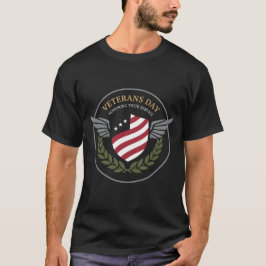 Veterans Day Honoring Service Shield Wings T Shirt