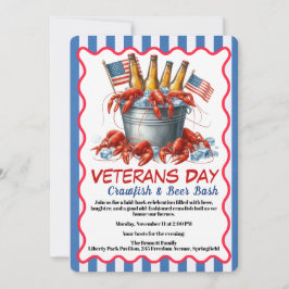 Veterans Day Invitation | Crawfish & Beer Party Inbjudningar