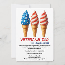 Veterans Day Invitation | Ice cream social party Inbjudningar