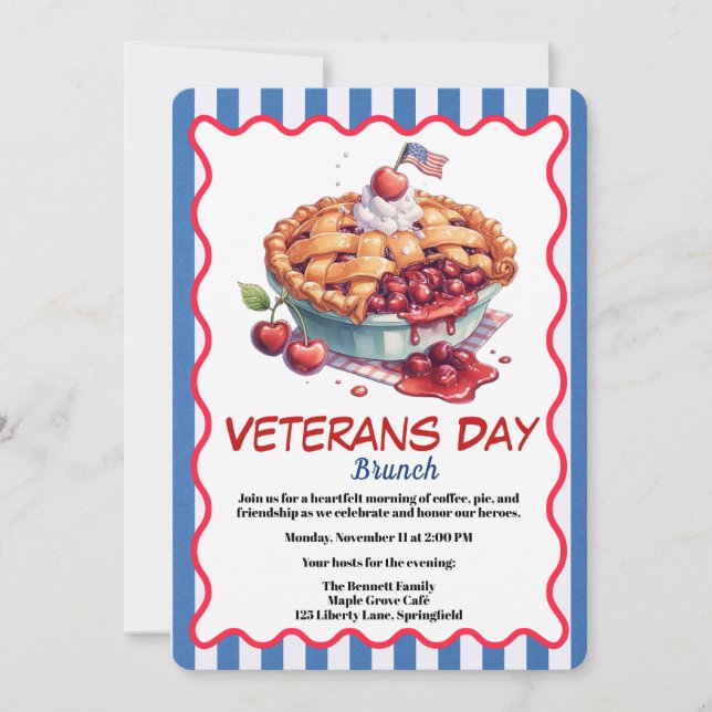 Veterans Day Invitation | Patriotic Brunch Inbjudningar (Framsida)