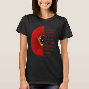 Veterans Day Lest Vi glömmer äkta rödvallmo flagga T Shirt