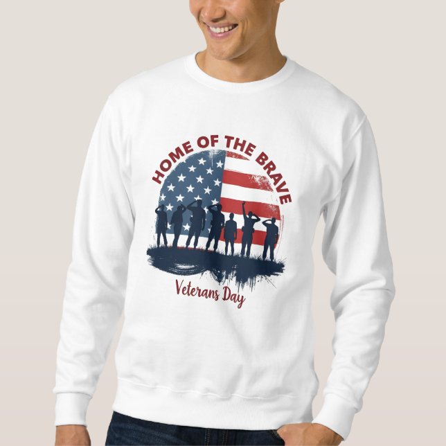 Veterans Day Patriotic Tee Lång Ärmad Tröja (Framsida)