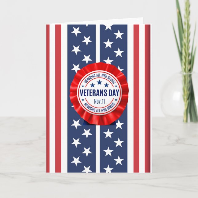 Veterans Day Rosette Kort (Framsida)