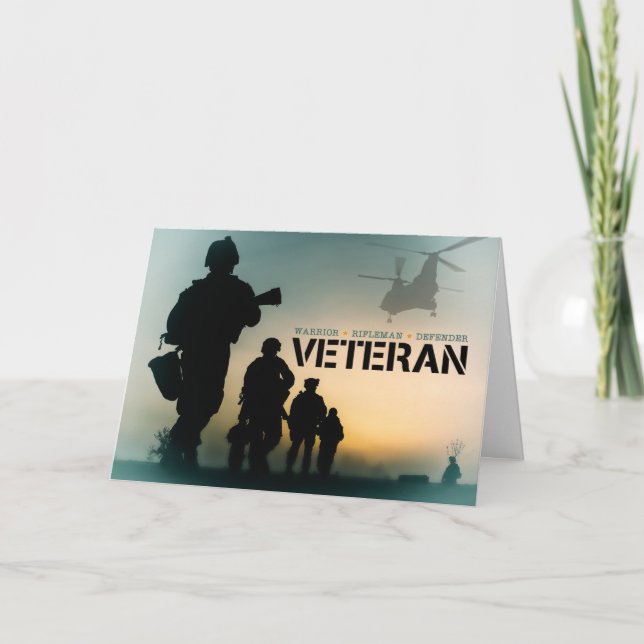 Veterans Day Soldiers Riflemen Warriors Helgkort (Framsida)