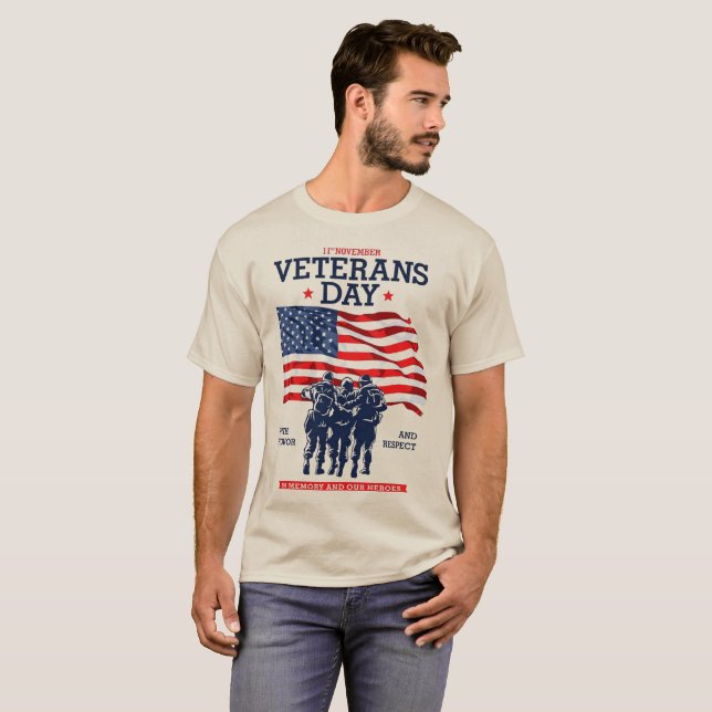 Veterans Day t-shirt usa memorial 2025 (Hel framsida)