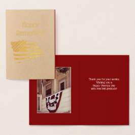 Veterans Day Tack Gold Foil Card Folierat Kort