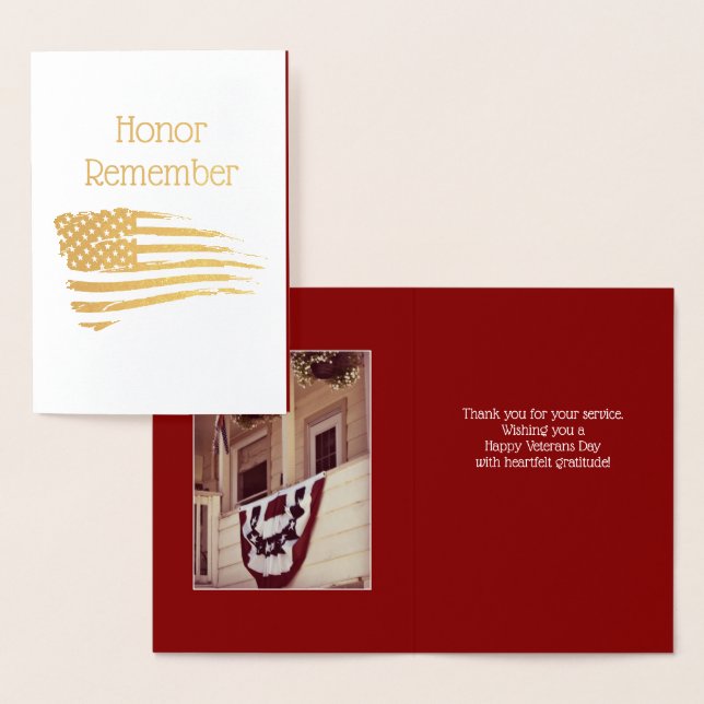Veterans Day Tack Gold Foil Card Folierat Kort (Display)