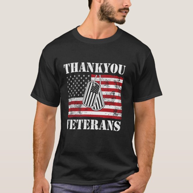 Veterans Day Tack Veterans American Flagga Patr T Shirt (Framsida)