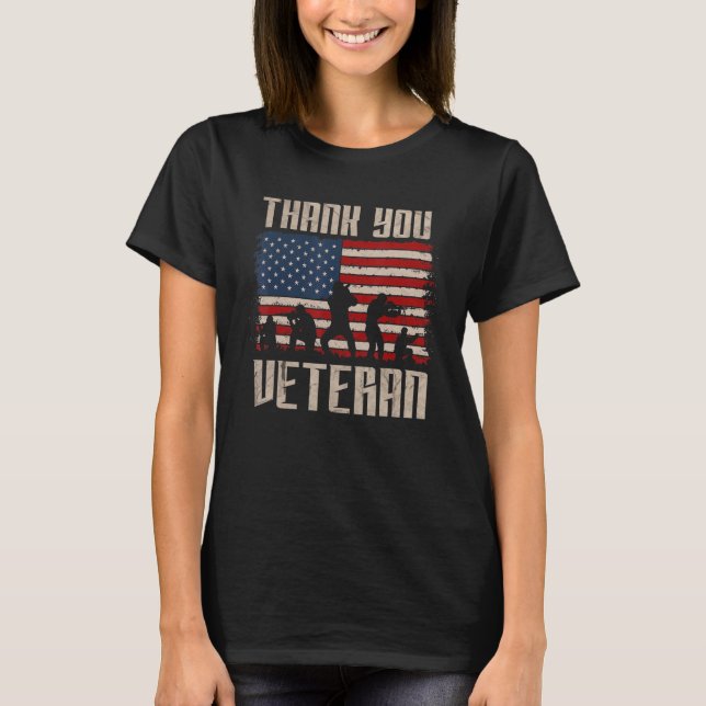 Veterans Day   Thank You Veterans  Proud T Shirt (Framsida)