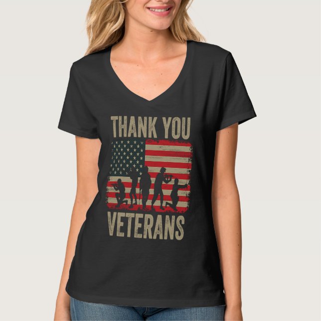 Veterans Day   Thank You Veterans  Proud T Shirt (Framsida)
