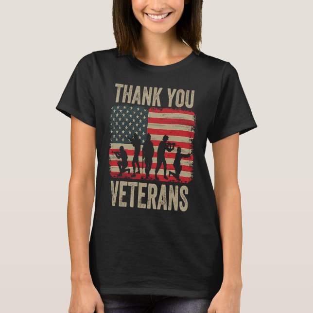 Veterans Day   Thank You Veterans  Proud T Shirt (Framsida)