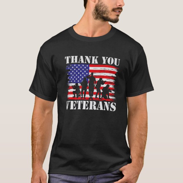 Veterans Day Thank You Veterans T Shirt (Framsida)