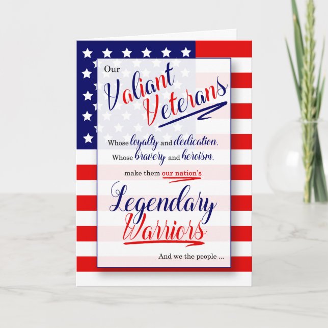 Veterans Day Typography Stars och stripes Legend Kort (Framsida)