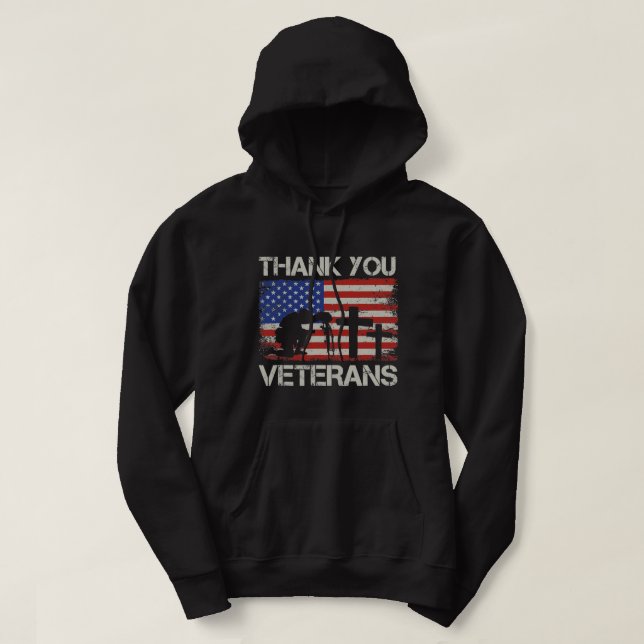 "Veterans Day US Flagga: jag är Hero a Pappa Grand Hoodie (Design framsida)